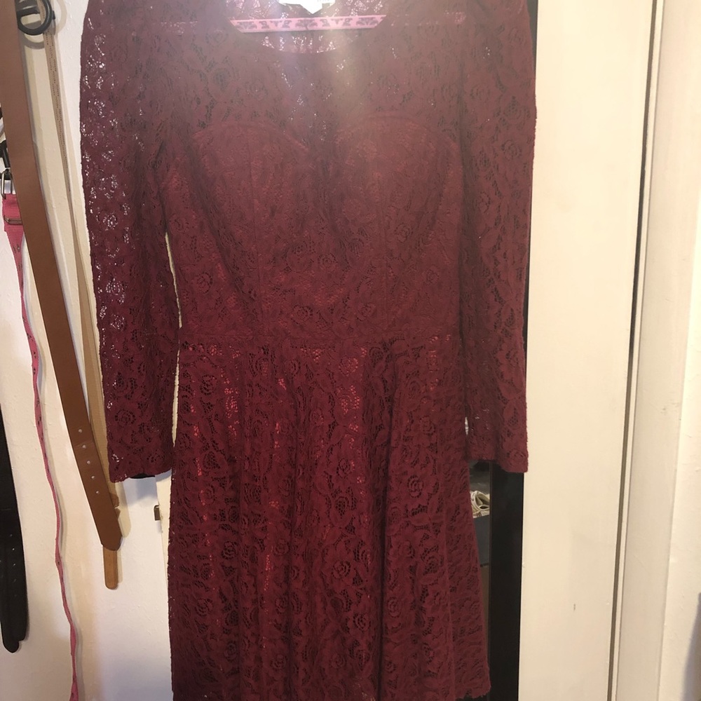 Burgundy lace dress